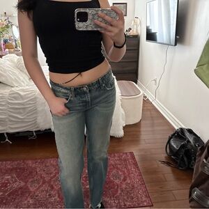 Zara Distressed Blue Denim Jeans